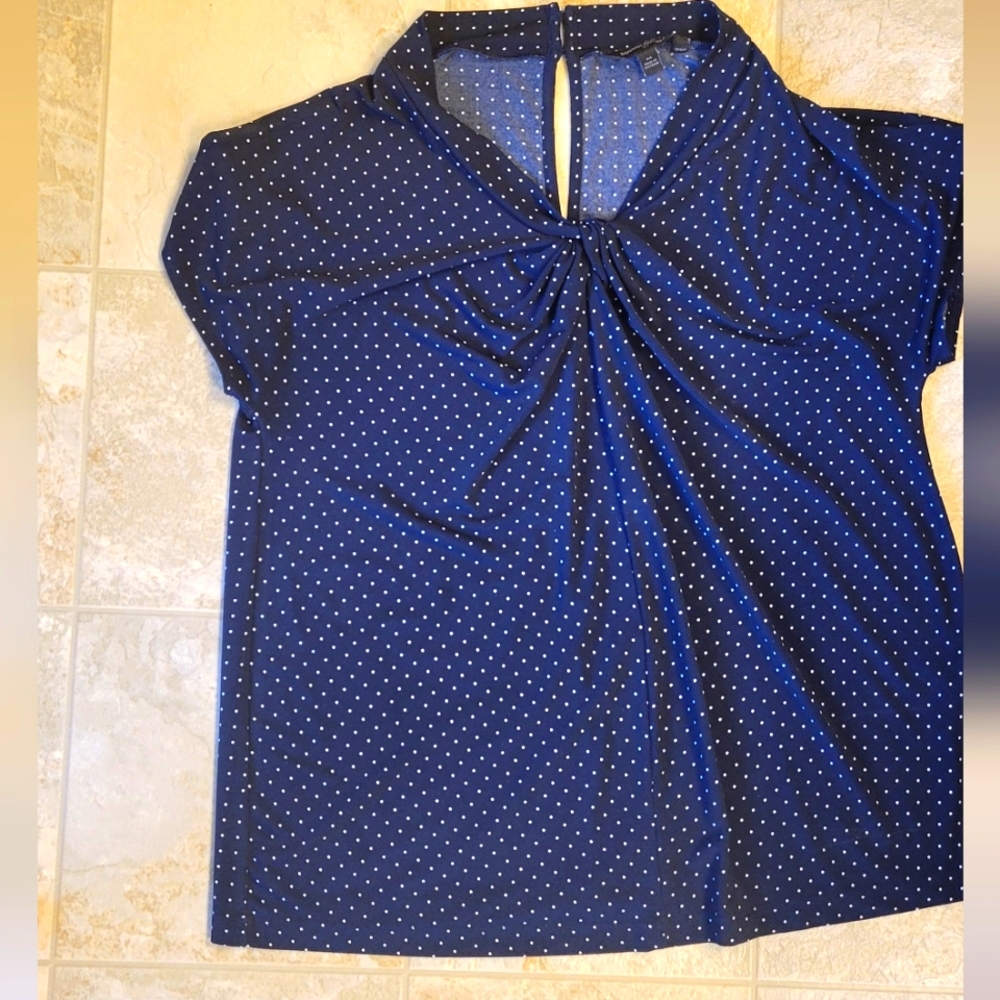 Banana Republic blue blouse w/polka-dot